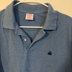 Brooks Brothers blue Polo Shirt, men’s business shirt, golf button up, casual